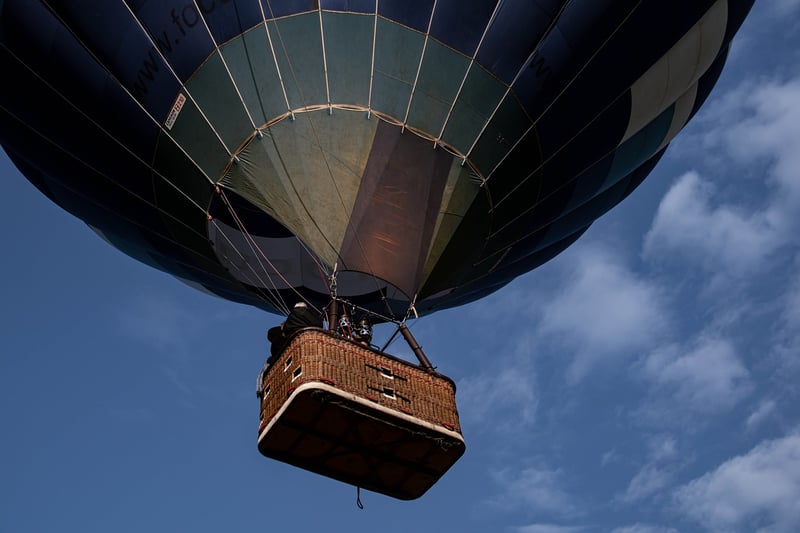 Hot air balloon soaring in the sky